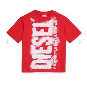 DIESEL Red Logo T-Shirt-Big kids 12